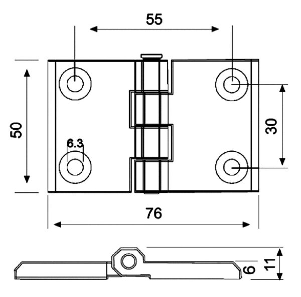 YAPRAK MENTEŞE METAL  (SB 423-2) - Görsel 2