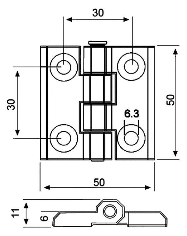 YAPRAK MENTEŞE METAL (SB 425-1) - Görsel 2