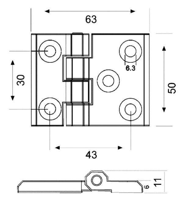 YAPRAK MENTEŞE METAL (SB 426-1) - Görsel 2